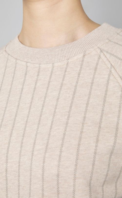 ストライプ切替スウェットプルオーバー