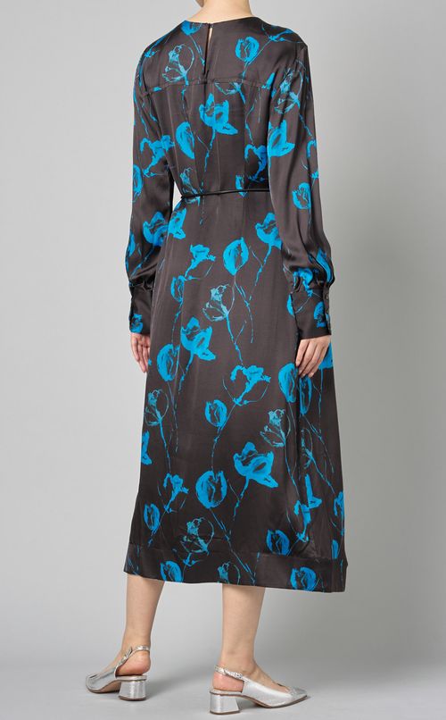 フラワープリントフロント切替ワンピース