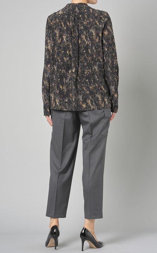 フェザープリントストレッチブラウス