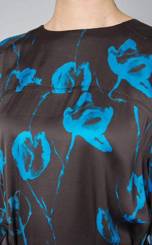 フラワープリントフロント切替ワンピース