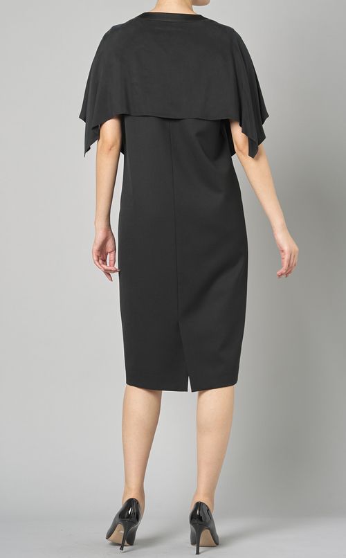 レースアップネックショールワンピース