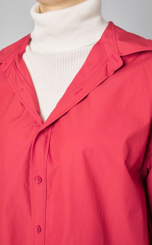 オープンカラーコットンシャツ