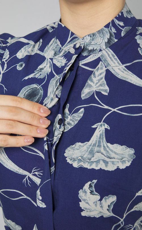 プリントスリーブレスラッフルワンピース