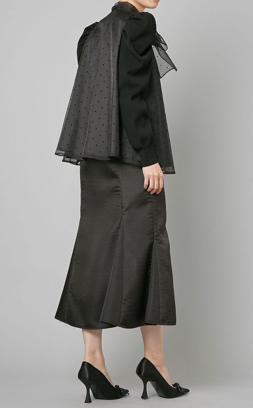 ニットコンビオーガンジーブラウス