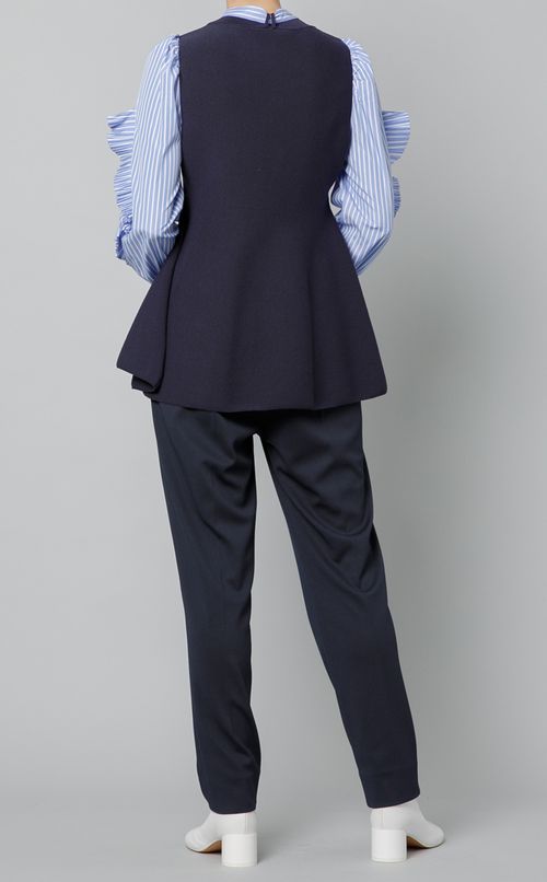 プリーツスリーブニットプルオーバー