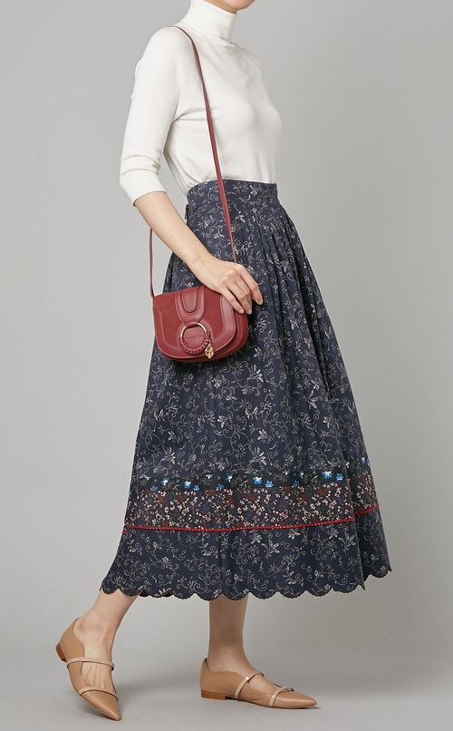 フラワープリントパッチワークスカート