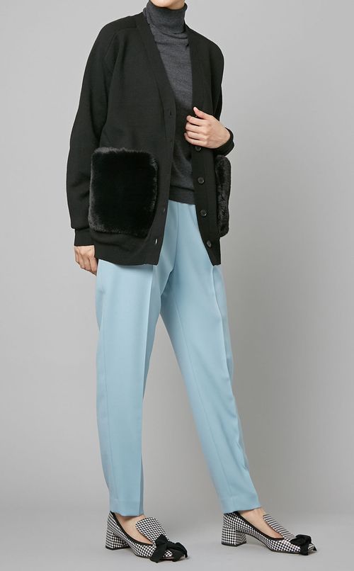 エコファーポケットニットカーディガン