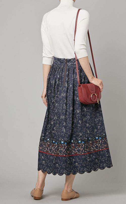 フラワープリントパッチワークスカート