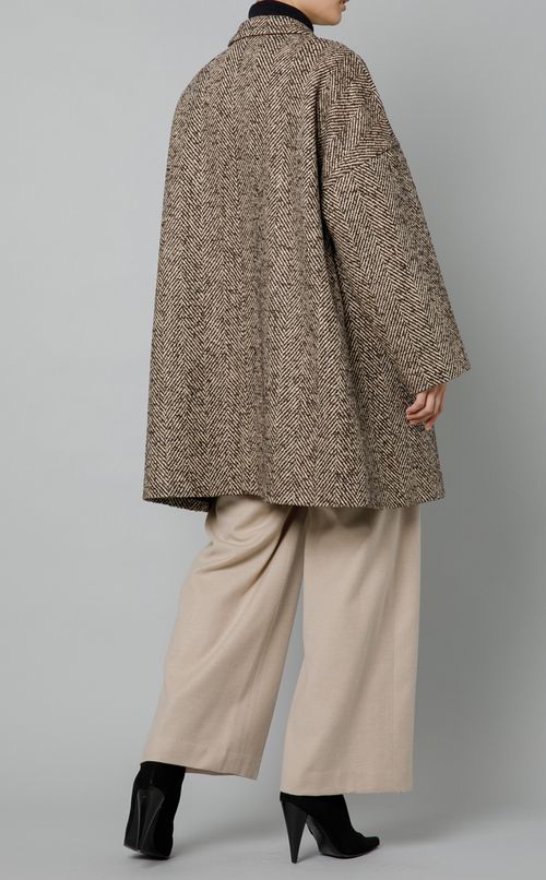 ヘリンボーンオーバーサイズコート