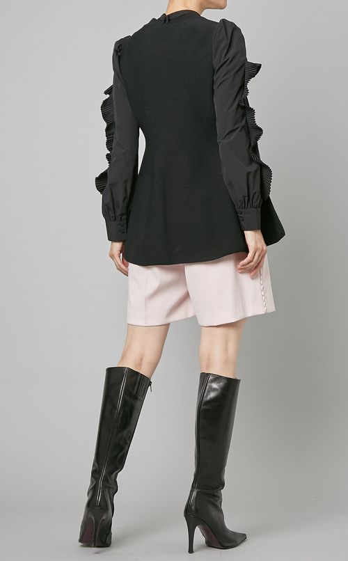 プリーツスリーブニットプルオーバー