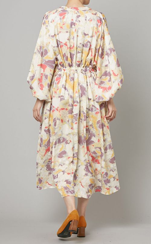 フロントギャザー花柄ワンピース