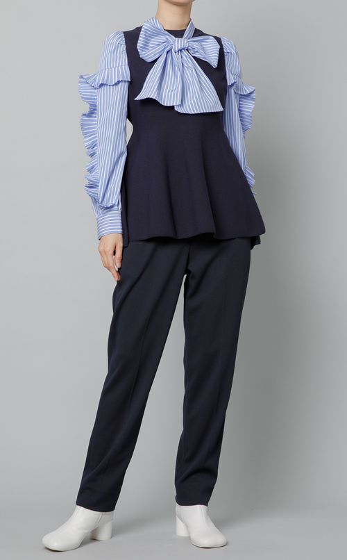 エラスティックテーパードパンツ