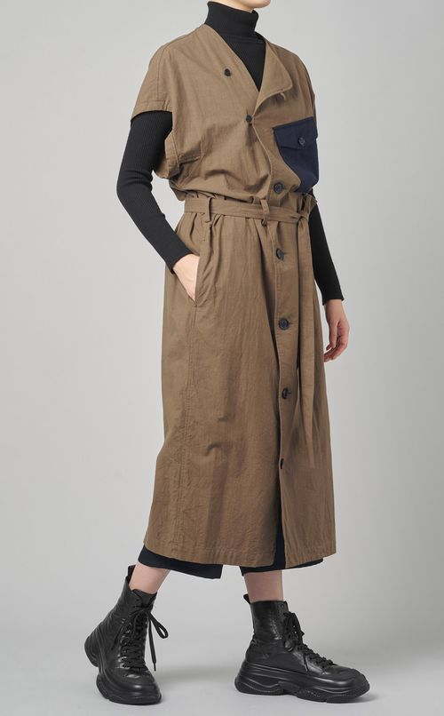 コットンサージカルロングワンピース