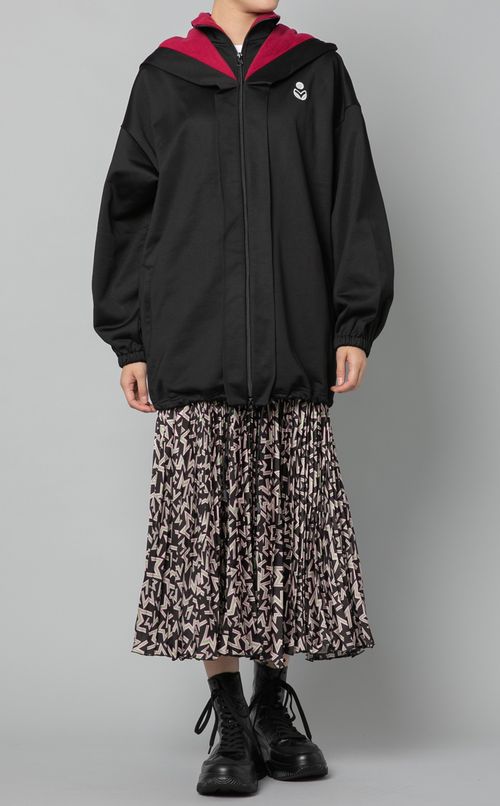 プリントプリーツミディスカート