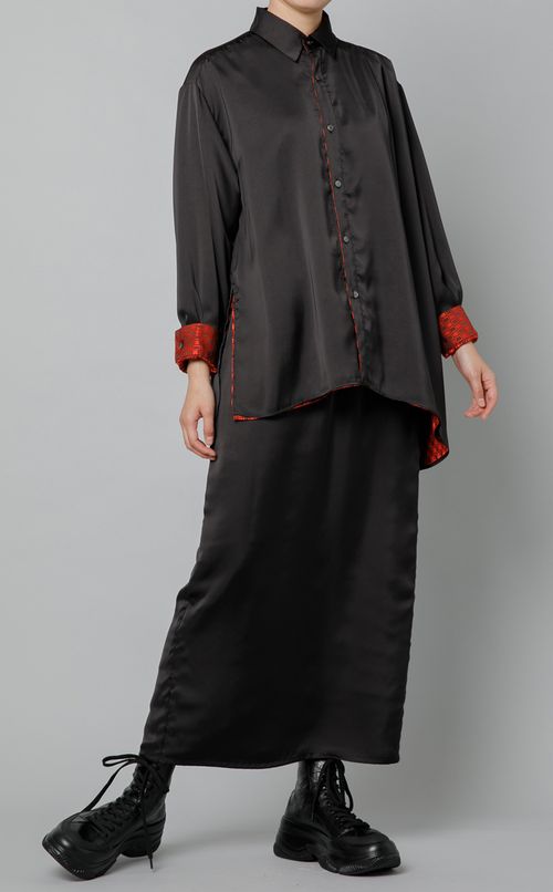 リバーシブルジオメトリックシャツ