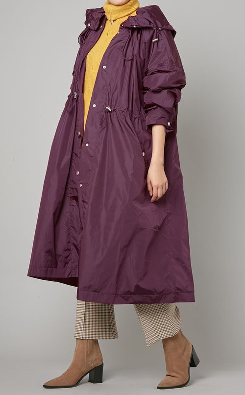 ナイロンフーディーロングコート