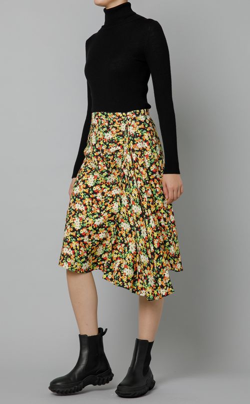 フラワープリントフレアスカート