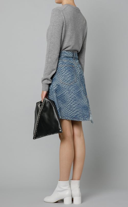 デニムセンタースリットスカート