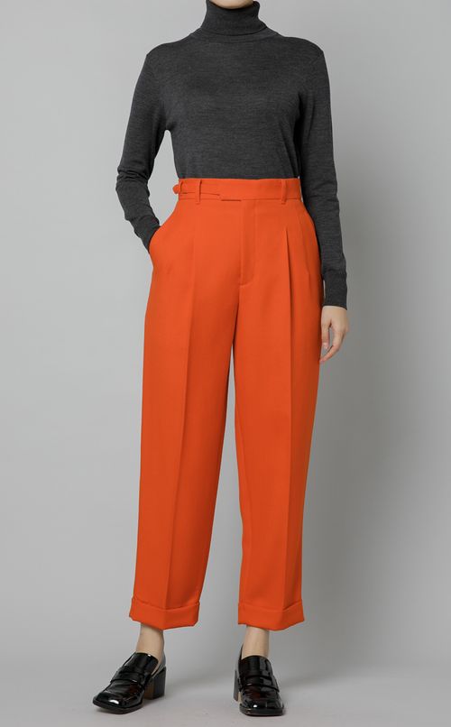 センタープレスウールパンツ