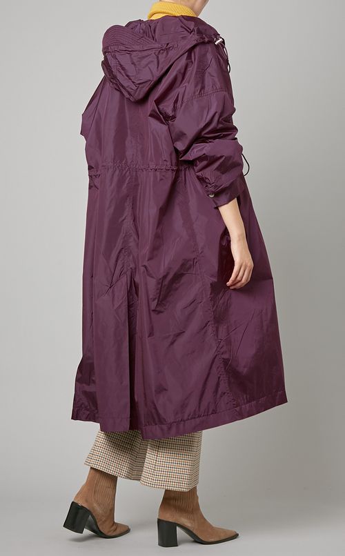 ナイロンフーディーロングコート