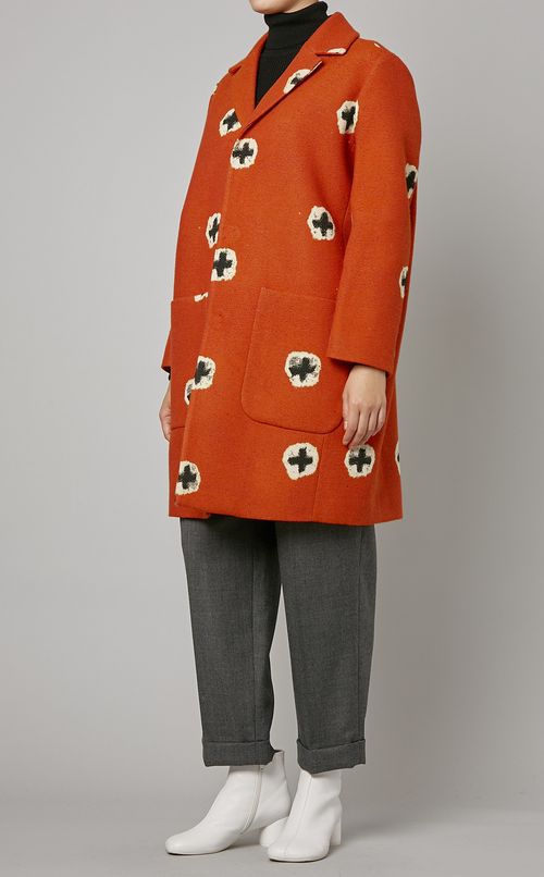 プリントテーラードコート