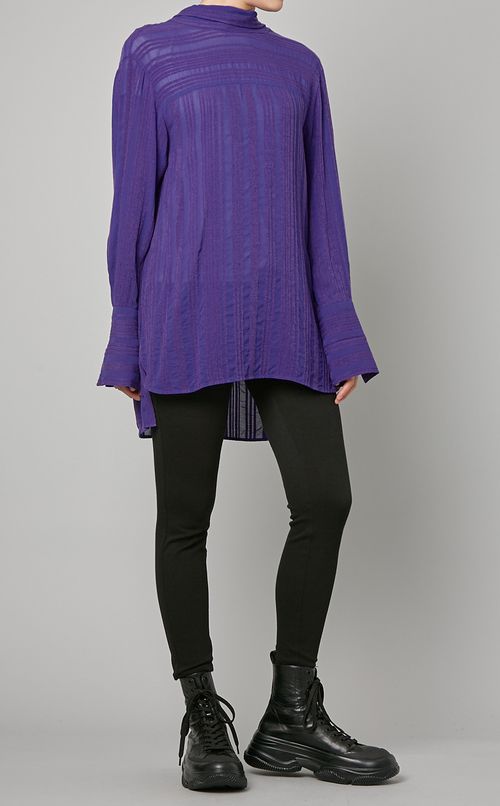 ストライプバックボウタイブラウス