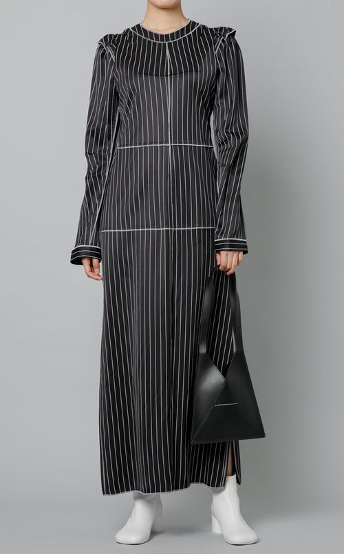 ピンストライプペンシルロングワンピース