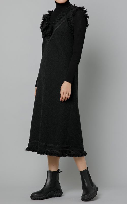 ツイードスリットワンピース