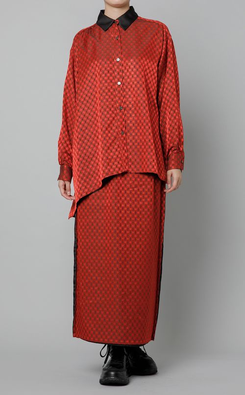 リバーシブルジオメトリックシャツ