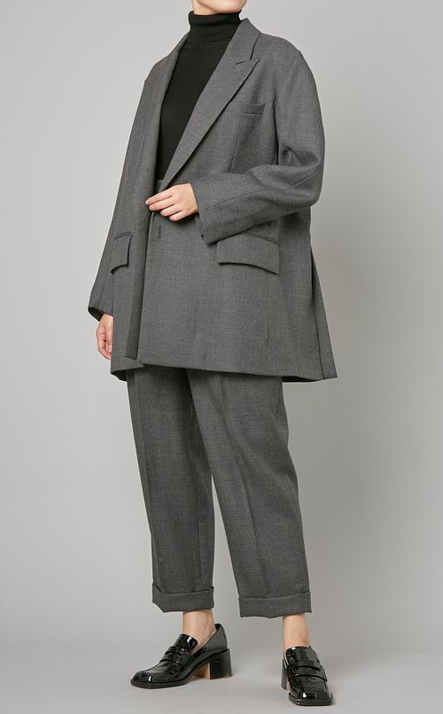 センタープレスウールパンツ