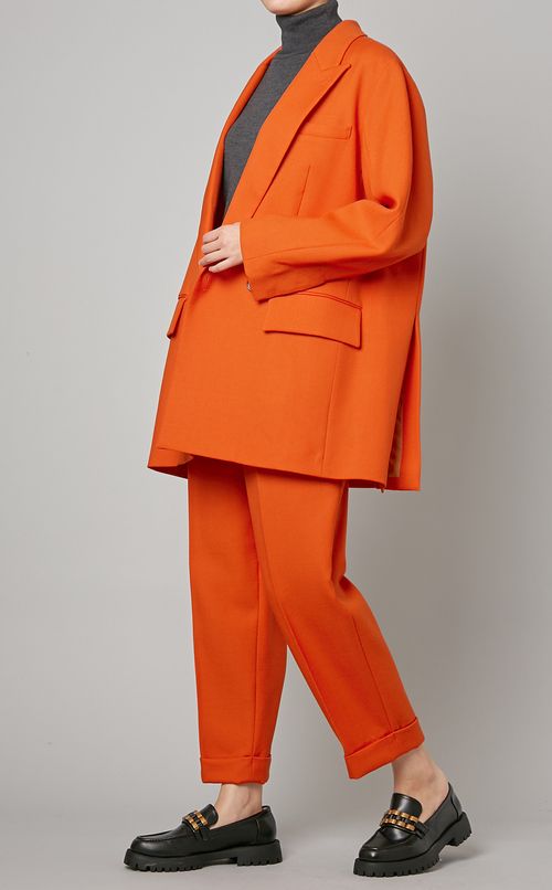 センタープレスウールパンツ