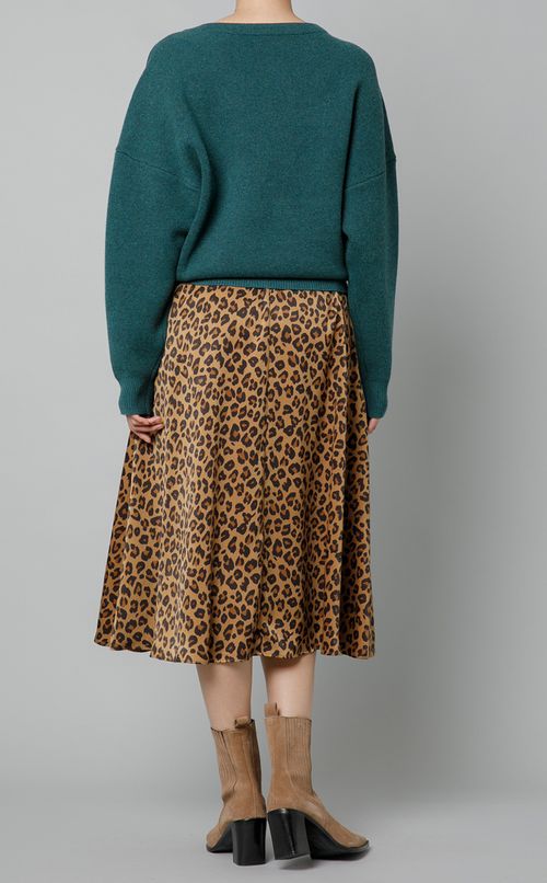 ウールボートネックロングスリーブニット