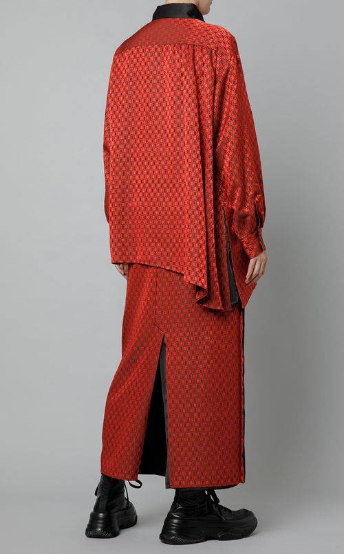 リバーシブルジオメトリックシャツ