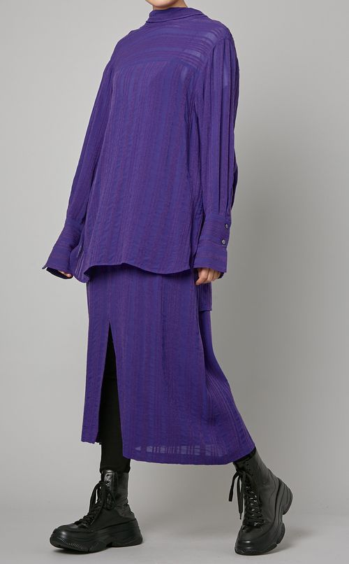 ストライプバックボウタイブラウス