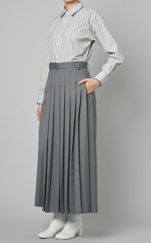 ウール混ラッププリーツパンツ