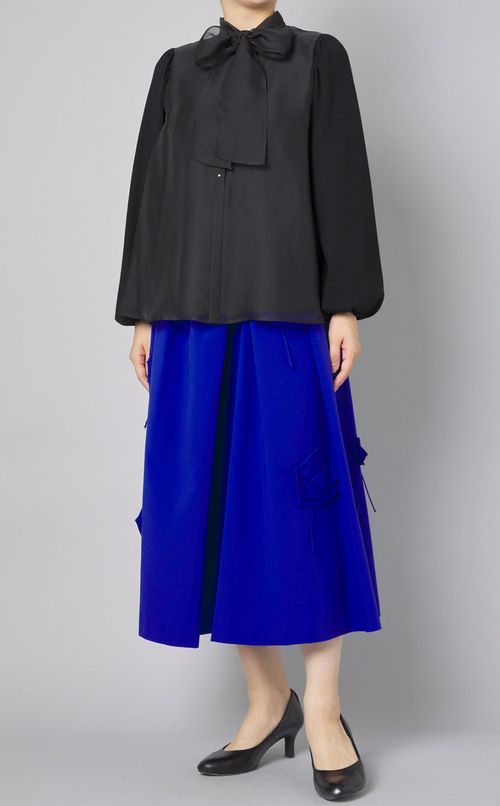 ニットコンビオーガンジーブラウス