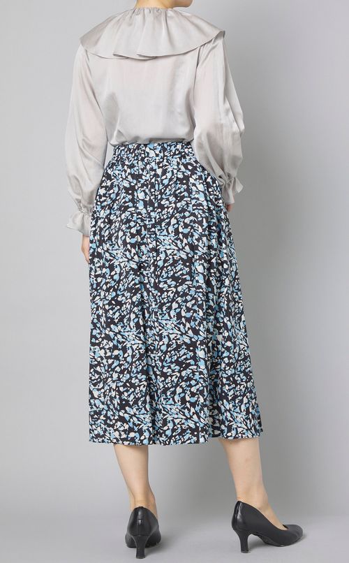 プリントタックフレアスカート