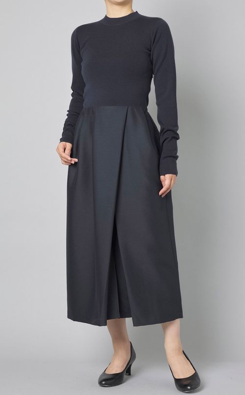 異素材ドッキングワンピース