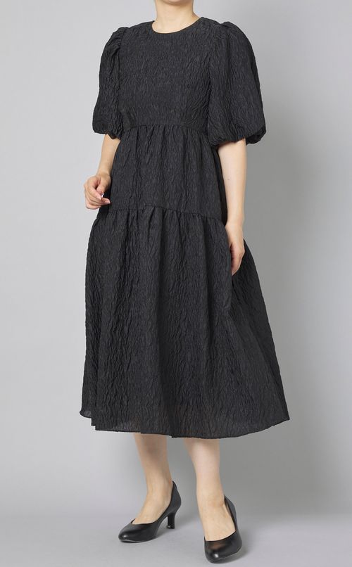 ジャガードティアードワンピース