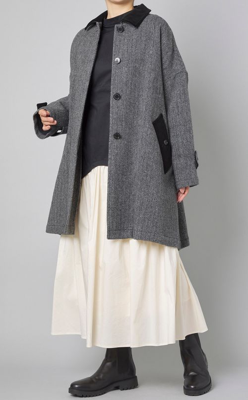 ステンカラーAラインコート