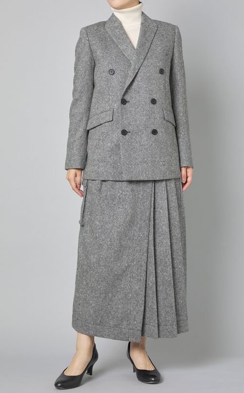 ネップツイードラッププリーツスカート