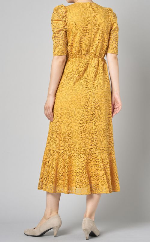 ラッセルレースパフショルダードレス