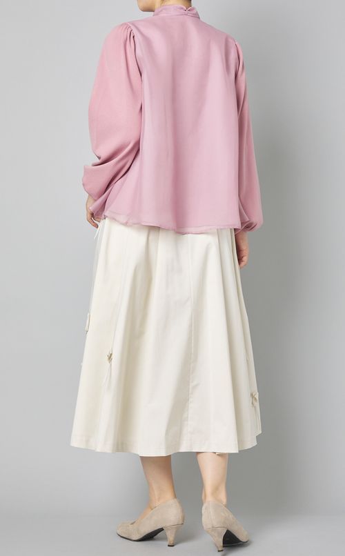 ニットコンビオーガンジーブラウス