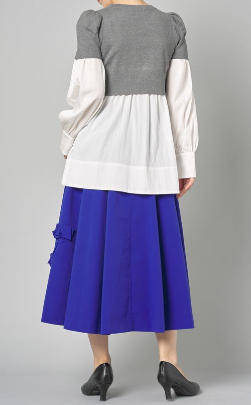 クロップドニットコンビプルオーバー