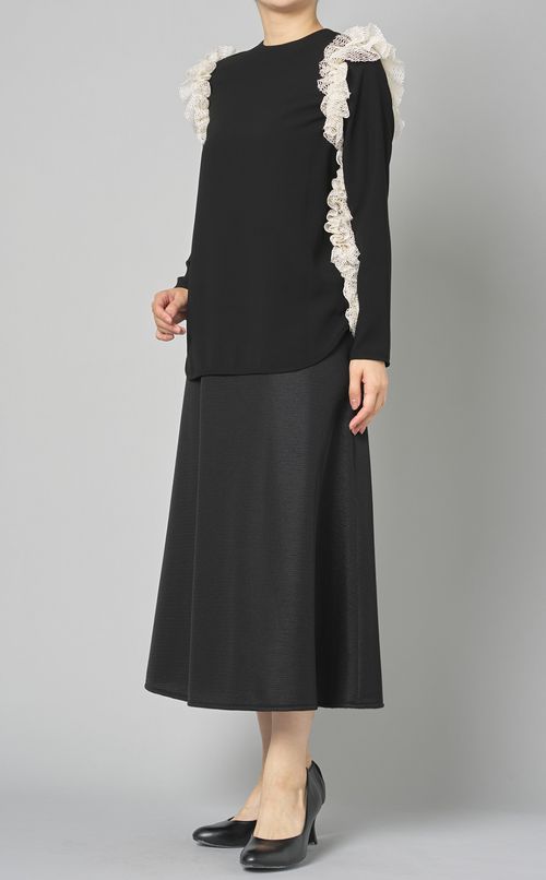 サイドレースフリルブラウス