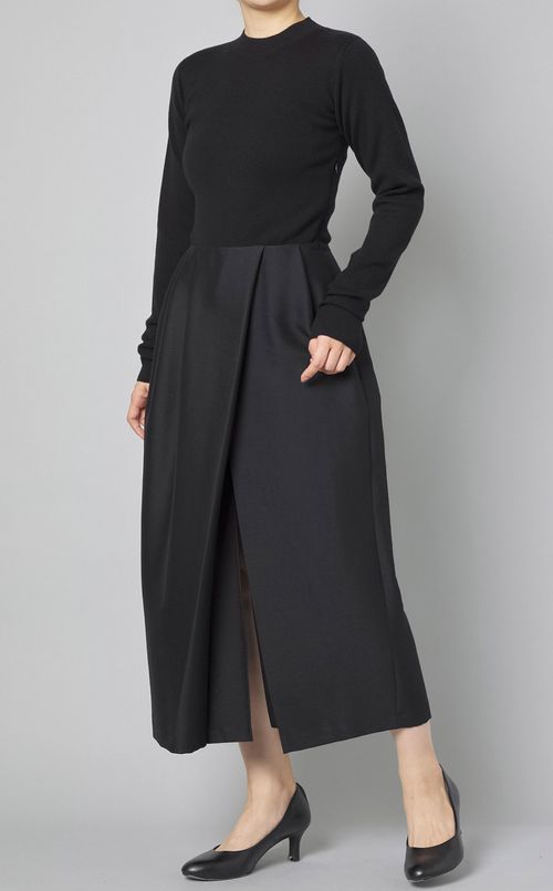 異素材ドッキングワンピース