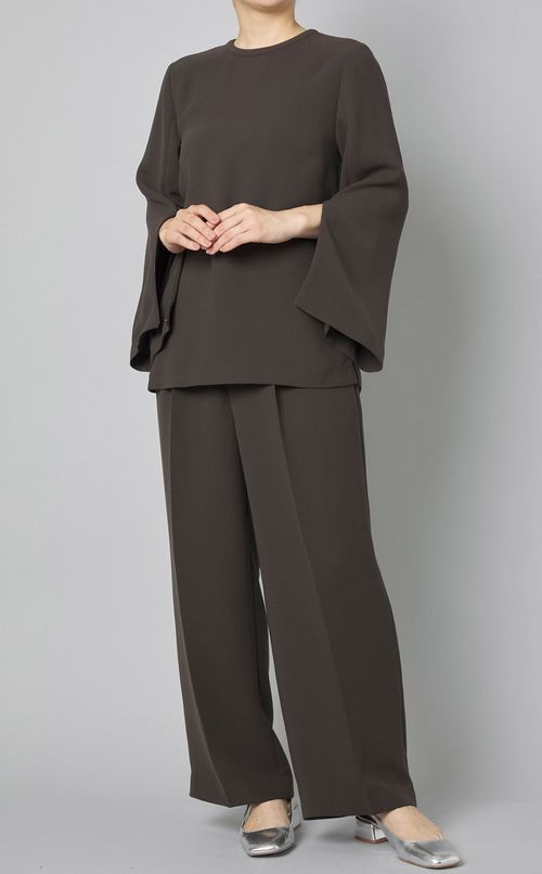 ダブルクロスフレアスリーブブラウス