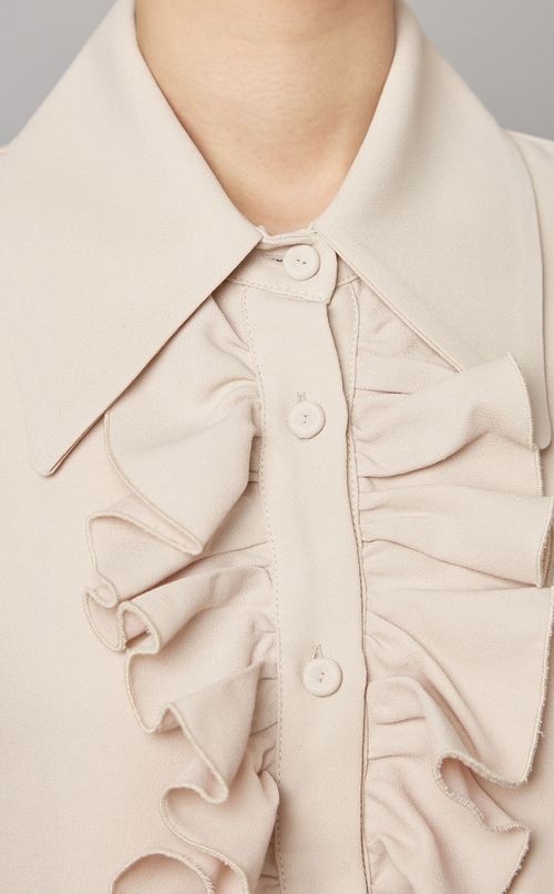 フロントフリルレーススリーブワンピース