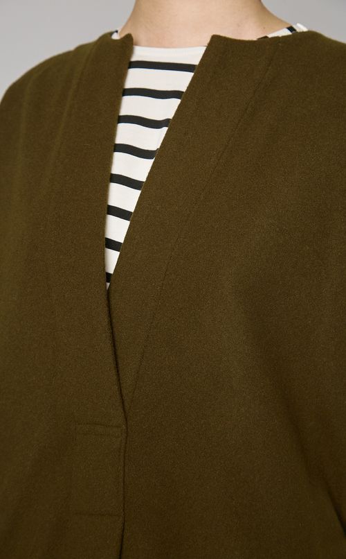 ウール混キーネックワンピース