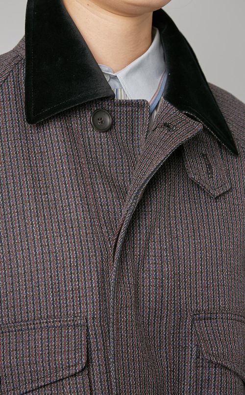 ウールチェックショートコート